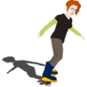 download Girl On Skateboard clipart image with 0 hue color