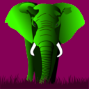 download Elephant Yellow On Purple clipart image with 45 hue color