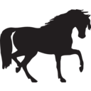 download Horse Silhouette clipart image with 0 hue color