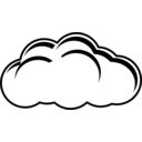 download Simple Cloud Black White clipart image with 0 hue color