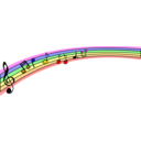 download Rainbow With Music clipart image with 0 hue color