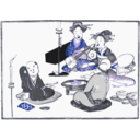 download Geisha Entertain clipart image with 225 hue color