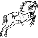 download Jumping Horse Outline clipart image with 0 hue color