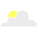 download Sun Behind Cloud clipart image with 0 hue color