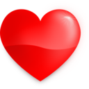 download Glossy Heart clipart image with 0 hue color