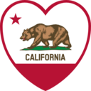 download California Flag Heart clipart image with 0 hue color
