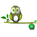 download Owl On Branch clipart image with 45 hue color