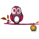 download Owl On Branch clipart image with 315 hue color