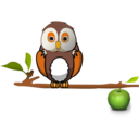 download Owl On Branch clipart image with 0 hue color