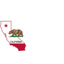California Outline And Flag