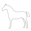 download Simple Horse clipart image with 315 hue color