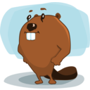 download Cartoon Beaver clipart image with 0 hue color