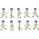 download Walk Cycle Boy clipart image with 225 hue color