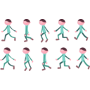 download Walk Cycle Boy clipart image with 315 hue color