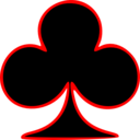 Outlined Club Playing Card Symbol