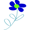 download Whimsical Blue Flower clipart image with 45 hue color