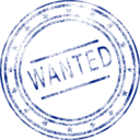 download Wanted clipart image with 225 hue color