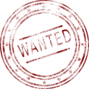 download Wanted clipart image with 0 hue color