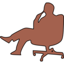 download Man In Chair Thinking clipart image with 135 hue color