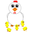 Funny Chicken And Chicks Cartoon