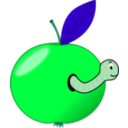 download Red Apple With A Worm clipart image with 135 hue color