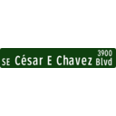 Portland Oregon Street Name Sign Se Cesar Chavez 39th Street