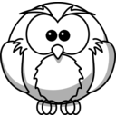 download Owl Line Art clipart image with 0 hue color
