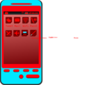 Android Phone Blue And Red
