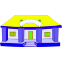 download School Building clipart image with 45 hue color