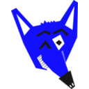 download Smart Fox Face clipart image with 225 hue color