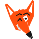 download Smart Fox Face clipart image with 0 hue color