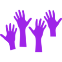 download Four Hands Reaching clipart image with 0 hue color
