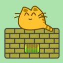 download Happy Cat On Warm Oven clipart image with 45 hue color