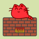 download Happy Cat On Warm Oven clipart image with 0 hue color