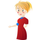 download Blonde Red Dress clipart image with 0 hue color
