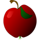 download A Red Apple clipart image with 0 hue color