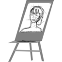 download Portrait Sketch clipart image with 315 hue color