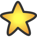 download Gold Star clipart image with 0 hue color