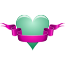 download Heart Ribbon clipart image with 315 hue color