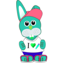 download Funny Bunny With Summer Fashion Wear clipart image with 135 hue color
