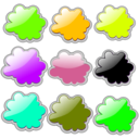 download Glossy Clouds 3 clipart image with 45 hue color