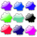 download Glossy Clouds 3 clipart image with 225 hue color