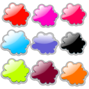 download Glossy Clouds 3 clipart image with 315 hue color