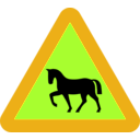 download Warning Horses Roadsign clipart image with 45 hue color
