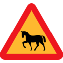 download Warning Horses Roadsign clipart image with 0 hue color