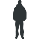 download Person Outline 2 clipart image with 0 hue color