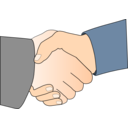Handshake With Black Outline White Man Hands
