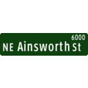 Portland Oregon Street Name Sign Ne Ainsworth Street