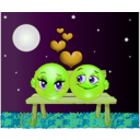 download Lovers Moon Smiley Emoticon clipart image with 45 hue color