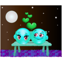 download Lovers Moon Smiley Emoticon clipart image with 135 hue color